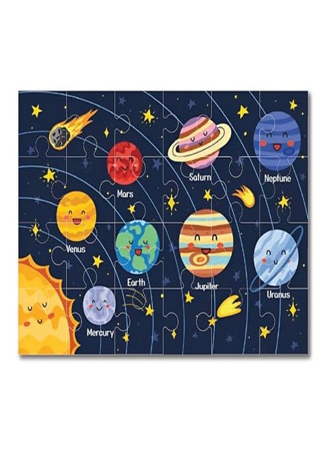 Khilonewale Space Puzzle for Kids 3+, 8x12 Educational Jigsaw with Planets, Rockets, Astronauts and City Vehicles, Learning Toy for Boys and Girls (Smiley Planet Orbits47) - Image 2